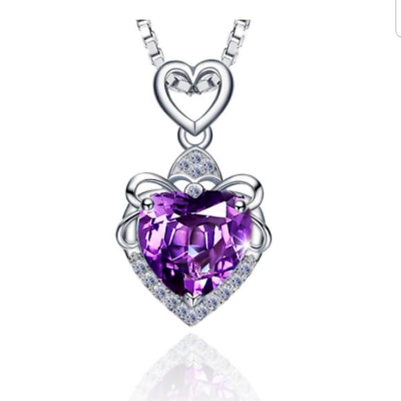 Swarovski Jewelry - Swarovski Amethyst Heart White Gold plated NWT